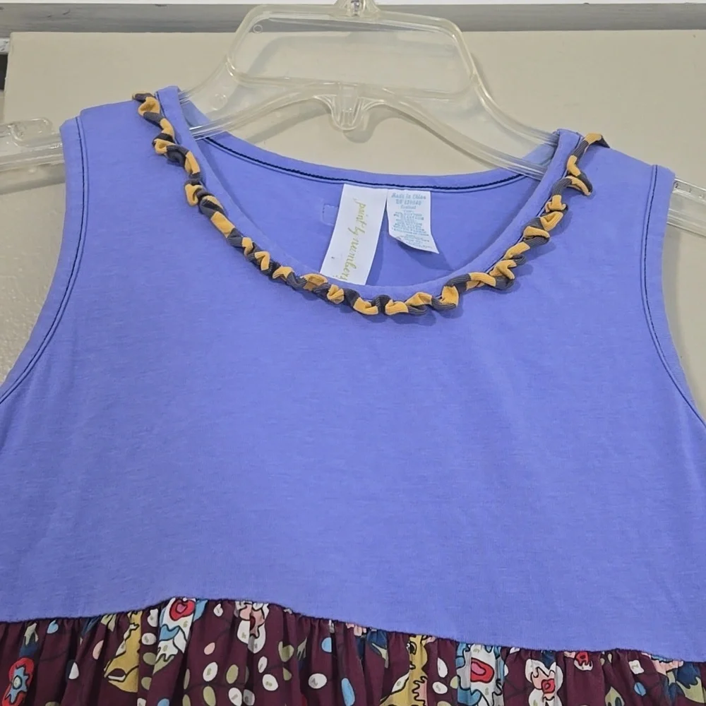 Matilda Jane Paint By Numbers Purple and Floral Sleeveless Top Size 10 - Picture 2 of 8